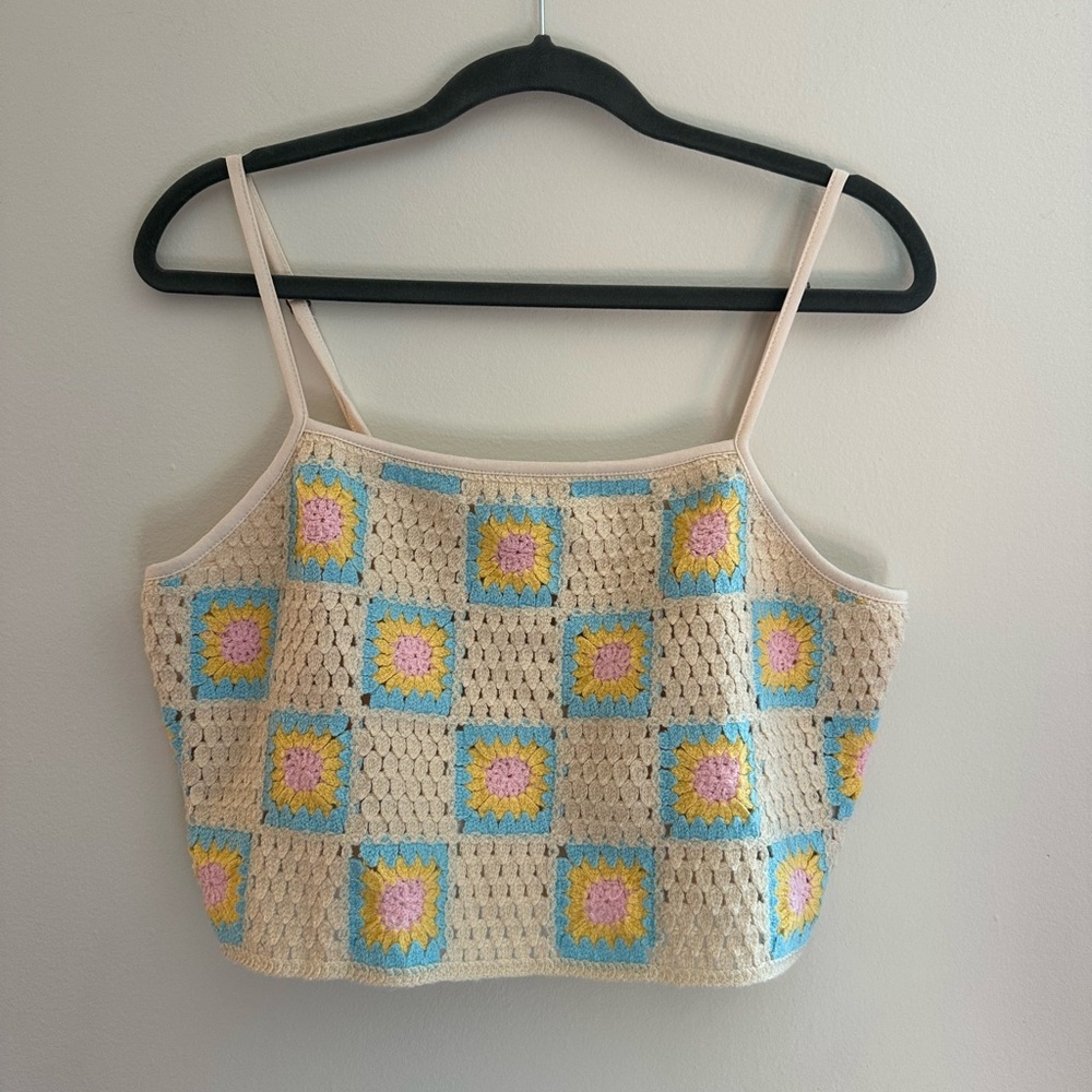 Wild Fable Floral Crotchet Inspired Crop Top Size XL
